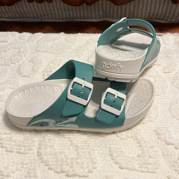 Gdefy Comfort Sandals Teal Color Size 8M - Picture 2 of 6